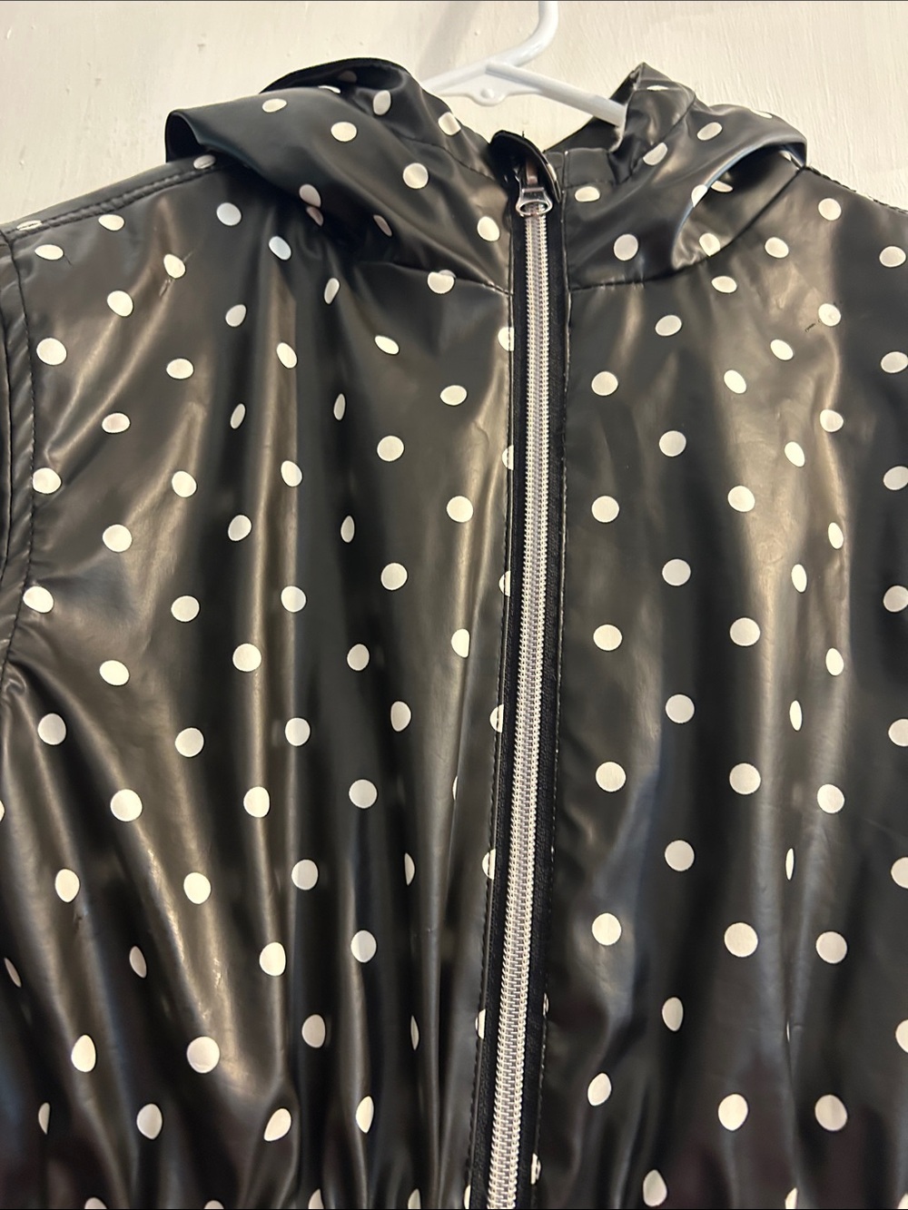 Liv & Lottie Black & White Polka Dot Raincoat Jacket - LIKE NEW - Picture 4 of 8